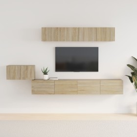 TV-Möbelset 5-teilig Sonoma-Eichensperrholz von vidaXL, TV-Möbel - Ref: Foro24-3114432, Preis: 195,35 €, Rabatt: %