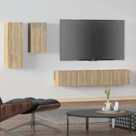 TV-Möbelset 4-teilig Sonoma-Eichensperrholz von vidaXL, TV-Möbel - Ref: Foro24-3114624, Preis: 146,39 €, Rabatt: %