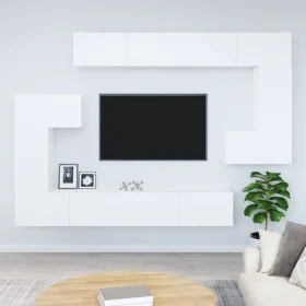 Mueble de pared para TV madera contrachapada blanco de vidaXL, Muebles TV - Ref: Foro24-3114590, Precio: 436,07 €, Descuento: %