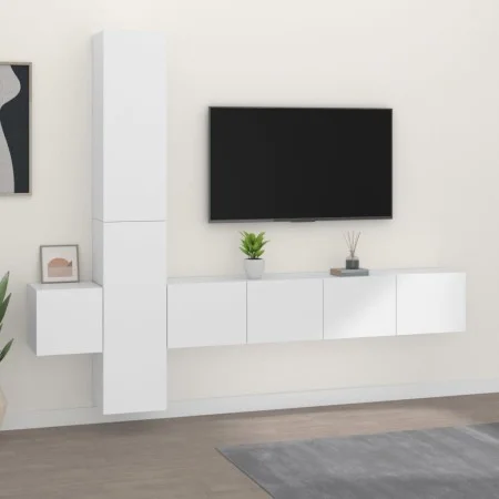 Set de muebles para TV 5 piezas madera contrachapada blanco de vidaXL, Muebles TV - Ref: Foro24-3114246, Precio: 222,48 €, De...