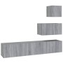 TV-Möbel-Set 4 Stück Sonoma grau Sperrholz von vidaXL, TV-Möbel - Ref: Foro24-3114644, Preis: 117,26 €, Rabatt: %
