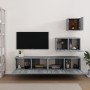 TV-Möbel-Set 4 Stück Sonoma grau Sperrholz von vidaXL, TV-Möbel - Ref: Foro24-3114644, Preis: 117,26 €, Rabatt: %