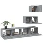 TV-Möbel-Set 4 Stück Sonoma grau Sperrholz von vidaXL, TV-Möbel - Ref: Foro24-3114644, Preis: 115,74 €, Rabatt: %