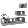 TV-Möbel-Set 4 Stück Sonoma grau Sperrholz von vidaXL, TV-Möbel - Ref: Foro24-3114644, Preis: 117,26 €, Rabatt: %