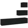 4-teiliges TV-Möbelset aus schwarzem Sperrholz von vidaXL, TV-Möbel - Ref: Foro24-3114639, Preis: 144,99 €, Rabatt: %