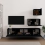4-teiliges TV-Möbelset aus schwarzem Sperrholz von vidaXL, TV-Möbel - Ref: Foro24-3114639, Preis: 154,29 €, Rabatt: %