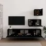 Set de muebles para TV 4 piezas madera contrachapada negro de vidaXL, Muebles TV - Ref: Foro24-3114639, Precio: 144,99 €, Des...