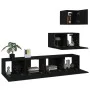 4-teiliges TV-Möbelset aus schwarzem Sperrholz von vidaXL, TV-Möbel - Ref: Foro24-3114639, Preis: 144,99 €, Rabatt: %