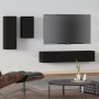 4-teiliges TV-Möbelset aus schwarzem Sperrholz von vidaXL, TV-Möbel - Ref: Foro24-3114623, Preis: 162,93 €, Rabatt: %