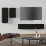 Set de muebles para TV 4 piezas madera contrachapada negro de vidaXL, Muebles TV - Ref: Foro24-3114623, Precio: 160,54 €, Des...