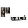 4-teiliges TV-Möbelset aus schwarzem Sperrholz von vidaXL, TV-Möbel - Ref: Foro24-3114623, Preis: 162,93 €, Rabatt: %