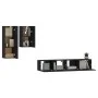 Set de muebles para TV 4 piezas madera contrachapada negro de vidaXL, Muebles TV - Ref: Foro24-3114623, Precio: 160,54 €, Des...