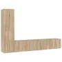 TV furniture set 4 pieces Sonoma oak plywood by vidaXL, TV Furniture - Ref: Foro24-3114312, Price: 136,92 €, Discount: %