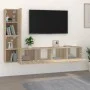 TV furniture set 4 pieces Sonoma oak plywood by vidaXL, TV Furniture - Ref: Foro24-3114312, Price: 136,92 €, Discount: %