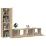 TV-Möbelset 4-teilig Sonoma-Eichensperrholz von vidaXL, TV-Möbel - Ref: Foro24-3114312, Preis: 136,92 €, Rabatt: %