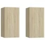 TV furniture set 4 pieces Sonoma oak plywood by vidaXL, TV Furniture - Ref: Foro24-3114312, Price: 136,92 €, Discount: %