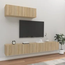 Set de muebles para TV 3 pzas madera contrachapada roble sonoma de vidaXL, Muebles TV - Ref: Foro24-3114480, Precio: 137,44 €...