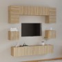 Set de muebles para TV 8 pzas madera contrachapada roble Sonoma de vidaXL, Muebles TV - Ref: Foro24-3114408, Precio: 247,92 €...