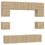 Set de muebles para TV 8 pzas madera contrachapada roble Sonoma de vidaXL, Muebles TV - Ref: Foro24-3114408, Precio: 247,92 €...