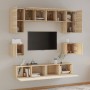 Set de muebles para TV 8 pzas madera contrachapada roble Sonoma de vidaXL, Muebles TV - Ref: Foro24-3114408, Precio: 247,92 €...