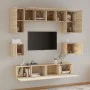 TV furniture set 8 pieces Sonoma oak plywood by vidaXL, TV Furniture - Ref: Foro24-3114408, Price: 251,34 €, Discount: %