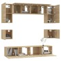 Set de muebles para TV 8 pzas madera contrachapada roble Sonoma de vidaXL, Muebles TV - Ref: Foro24-3114408, Precio: 247,92 €...