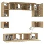 TV-Möbelset 8-teilig Sonoma-Eichensperrholz von vidaXL, TV-Möbel - Ref: Foro24-3114408, Preis: 251,34 €, Rabatt: %