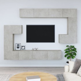Mueble de pared de TV madera contrachapada gris hormigón de vidaXL, Muebles TV - Ref: Foro24-3114593, Precio: 378,15 €, Descu...