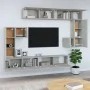 Concrete gray plywood TV wall cabinet by vidaXL, TV Furniture - Ref: Foro24-3114593, Price: 371,14 €, Discount: %