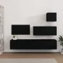 4-teiliges TV-Möbelset aus schwarzem Sperrholz von vidaXL, TV-Möbel - Ref: Foro24-3114647, Preis: 160,19 €, Rabatt: %