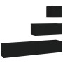 Set de muebles para TV 4 piezas madera contrachapada negro de vidaXL, Muebles TV - Ref: Foro24-3114647, Precio: 175,03 €, Des...