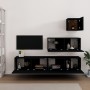 4-teiliges TV-Möbelset aus schwarzem Sperrholz von vidaXL, TV-Möbel - Ref: Foro24-3114647, Preis: 167,50 €, Rabatt: %