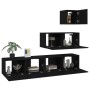 4-teiliges TV-Möbelset aus schwarzem Sperrholz von vidaXL, TV-Möbel - Ref: Foro24-3114647, Preis: 167,50 €, Rabatt: %