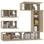 TV-Möbelset 6-teilig Sonoma-Eiche-Sperrholz von vidaXL, TV-Möbel - Ref: Foro24-3114552, Preis: 230,76 €, Rabatt: %