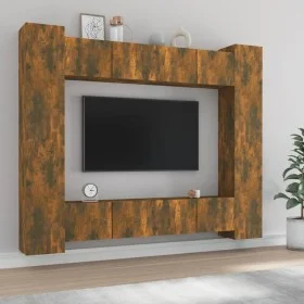 TV-Möbelset 8-teilig aus geräuchertem Eichensperrholz von vidaXL, TV-Möbel - Ref: Foro24-3114235, Preis: 308,73 €, Rabatt: %