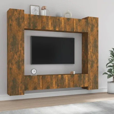 Set de muebles de TV 8 pzas madera contrachapada roble ahumado de vidaXL, Muebles TV - Ref: Foro24-3114235, Precio: 308,73 €,...