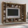 TV-Möbelset 8-teilig aus geräuchertem Eichensperrholz von vidaXL, TV-Möbel - Ref: Foro24-3114235, Preis: 313,12 €, Rabatt: %