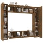 TV-Möbelset 8-teilig aus geräuchertem Eichensperrholz von vidaXL, TV-Möbel - Ref: Foro24-3114235, Preis: 313,12 €, Rabatt: %