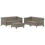 Set de muebles de jardín 5 pzas y cojines ratán sintético gris