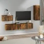 TV-Möbelset 4-teilig aus geräuchertem Eichensperrholz von vidaXL, TV-Möbel - Ref: Foro24-3114339, Preis: 122,98 €, Rabatt: %