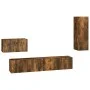 Set de muebles de TV 4 pzas madera contrachapada roble ahumado de vidaXL, Muebles TV - Ref: Foro24-3114339, Precio: 122,98 €,...