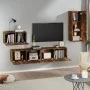 TV-Möbelset 4-teilig aus geräuchertem Eichensperrholz von vidaXL, TV-Möbel - Ref: Foro24-3114339, Preis: 122,98 €, Rabatt: %