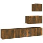 Set de muebles de TV 4 pzas madera contrachapada roble ahumado de vidaXL, Muebles TV - Ref: Foro24-3114643, Precio: 112,84 €,...