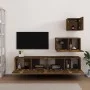 TV-Möbelset 4-teilig aus geräuchertem Eichensperrholz von vidaXL, TV-Möbel - Ref: Foro24-3114643, Preis: 111,09 €, Rabatt: %