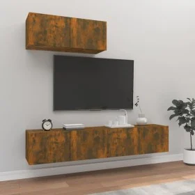 Set de muebles de TV 3 pzas madera contrachapada roble ahumado de vidaXL, Muebles TV - Ref: Foro24-3114475, Precio: 89,52 €, ...