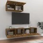 TV-Möbelset 3-teilig aus geräuchertem Eichensperrholz von vidaXL, TV-Möbel - Ref: Foro24-3114475, Preis: 89,52 €, Rabatt: %