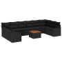 Conjunto de sofá de jardín 10 pcs Negro Poliratán