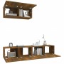TV-Möbelset 3-teilig aus geräuchertem Eichensperrholz von vidaXL, TV-Möbel - Ref: Foro24-3114475, Preis: 90,70 €, Rabatt: %
