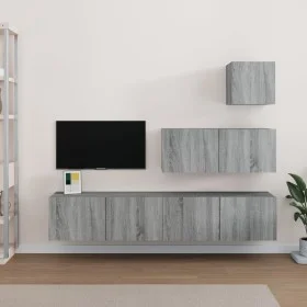 Set de muebles para TV 4 pzas madera contrachapada gris Sonoma de vidaXL, Muebles TV - Ref: Foro24-3114652, Precio: 125,76 €,...