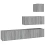 TV-Möbel-Set 4 Stück Sonoma grau Sperrholz von vidaXL, TV-Möbel - Ref: Foro24-3114652, Preis: 125,78 €, Rabatt: %